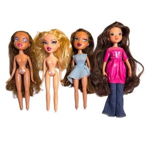 Vintage Lot of  Three Bratz Dolls Dated 2001 & One Doll Dated 2009